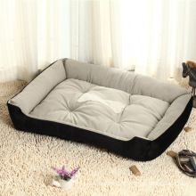 Soft Washable Dog Cat Warm Basket Pet Bed with Removable Cushion